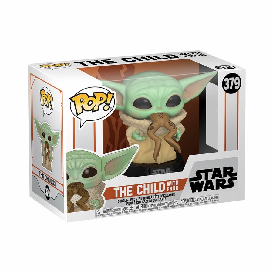 Early Bird Sale - Superstar Wars The Mandalorian The Little One (Little One Yoda) with Frog Funko Pop! Plastic - Unbelievable Savings Extravaganza:£9
