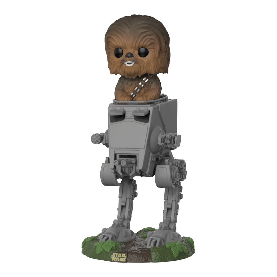 Star Wars Chewbacca in AT-ST Pop Deluxe Plastic Figure