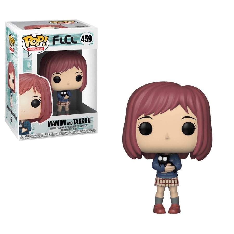 FLCL Mamimi with Takkun Black Kitty Funko Stand Out! Vinyl