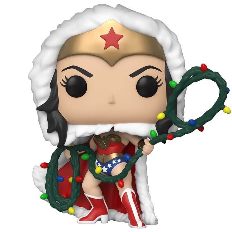 DC Comic Books Holiday Season Miracle Lady along with Lighting Lasso Funko Stand Out! Vinyl