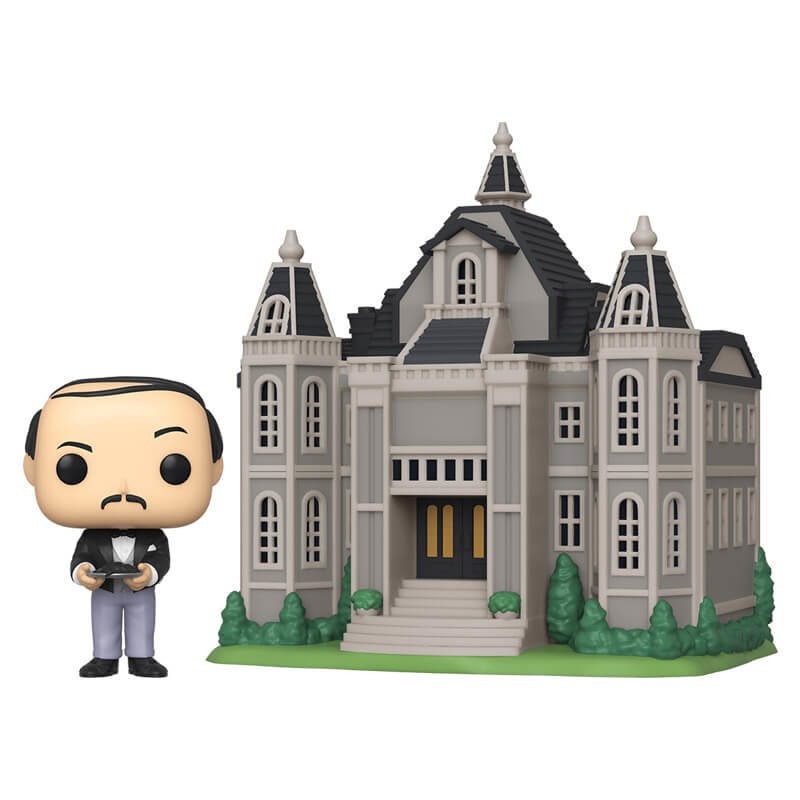 Batman's 80th Wayne House along with Alfred Funko Pop! Town