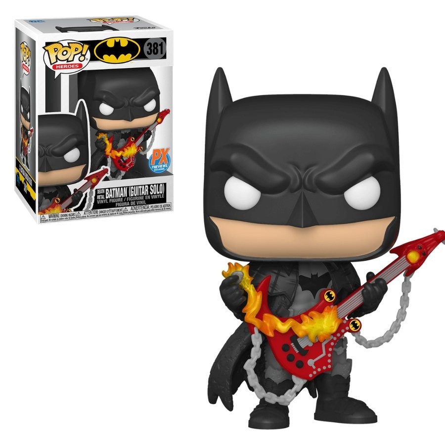 October Halloween Sale - PX Previews DC Comic Books Sulky Knights Fatality Metal Guitar Solo Batman Pop! Vinyl fabric Number - Spectacular:£10