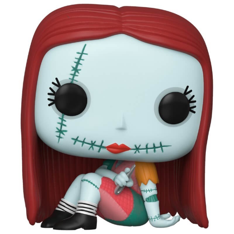 Disney Headache Just Before Christmas Sally Stitching Funko Stand Out! Plastic