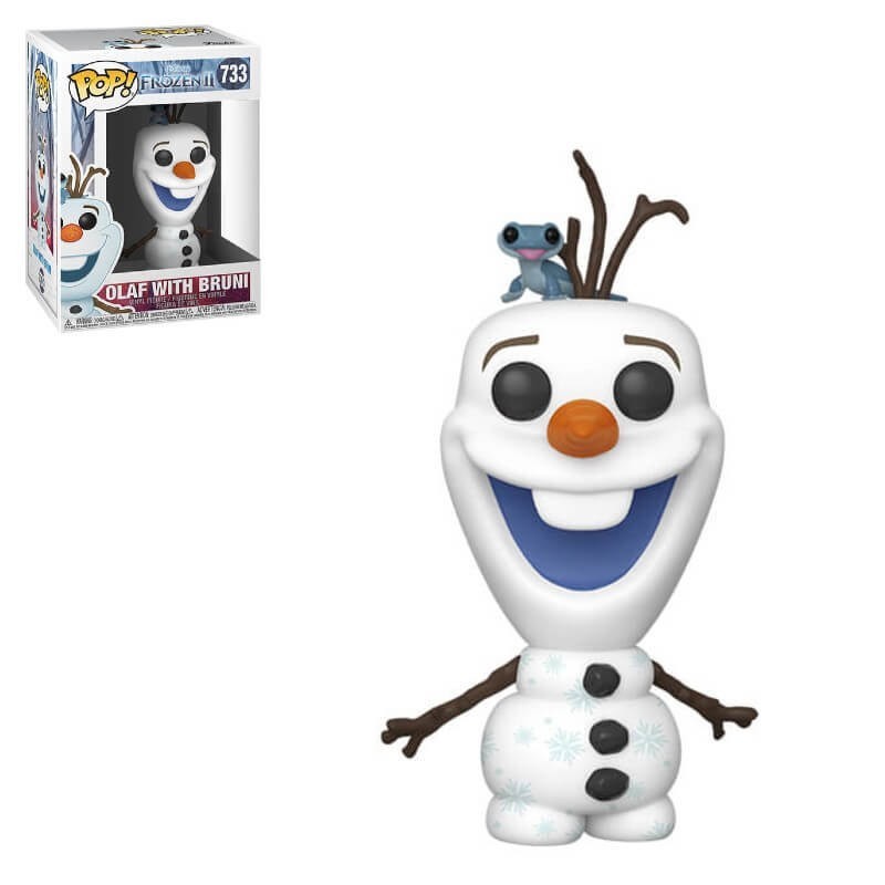 Disney Frozen 2 Olaf along with Fire Salamander Funko Stand Out! Plastic