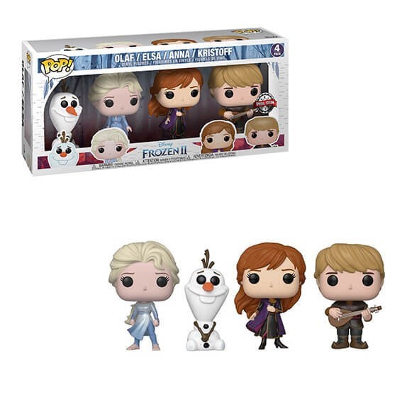 Disney Frozen 2 Elsa, Olaf, Anna & Kristoff EXC Pop! 4-Pack Stand out! Plastic