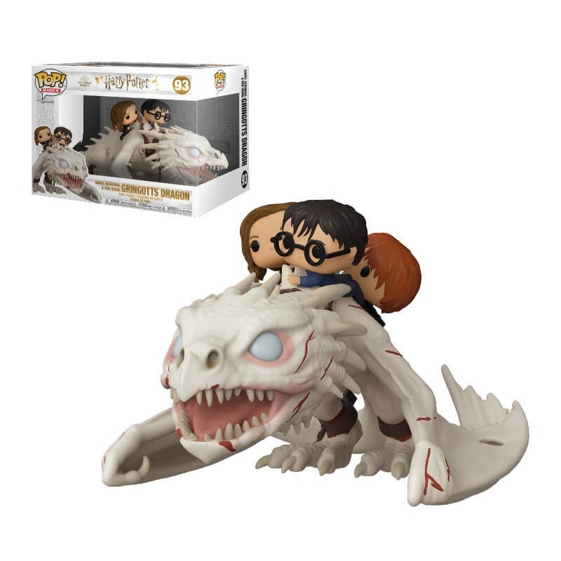 Harry Potter Dragon along with Harry, Ron & Hermione Funko Stand Out! Experience