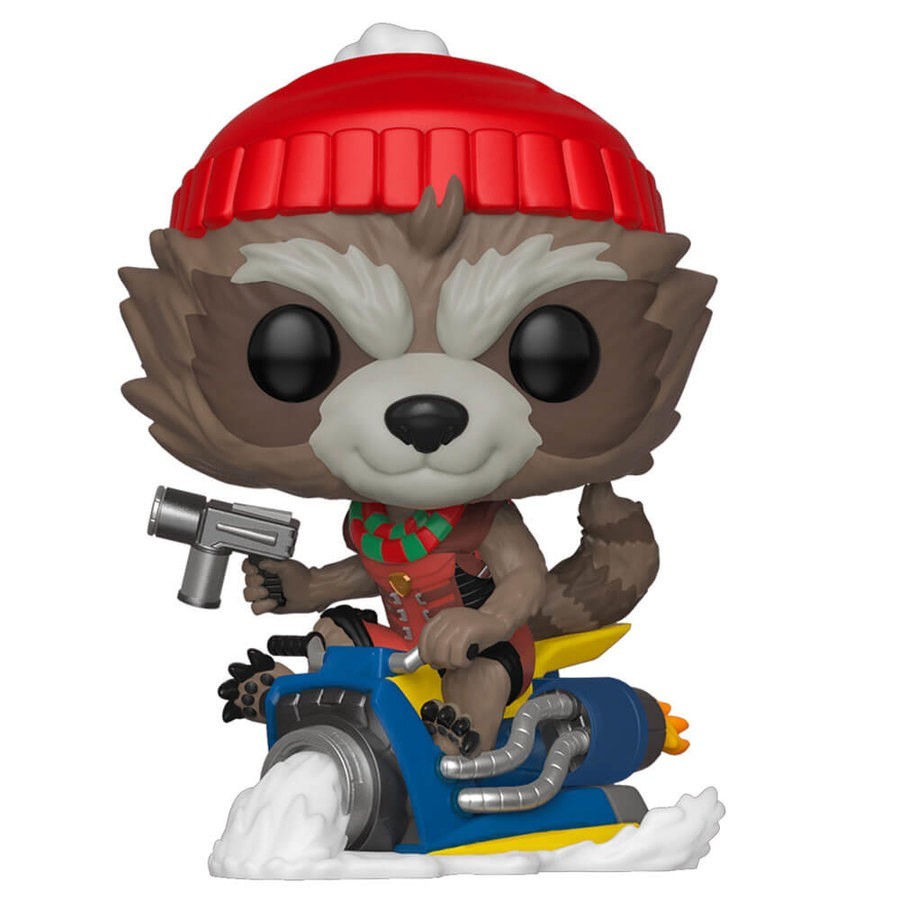 Marvel Holiday Season Rocket Raccoon Funko Stand Out! Plastic