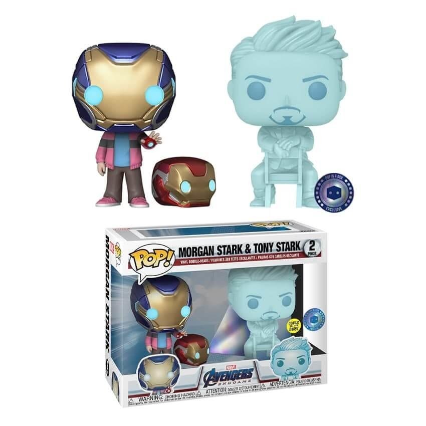 While Supplies Last - PIAB EXC Wonder Morgan & Hologram Tony Stark with Helmet EXC Funko Stand Out! Vinyl fabric 2 Pack - Value:£24