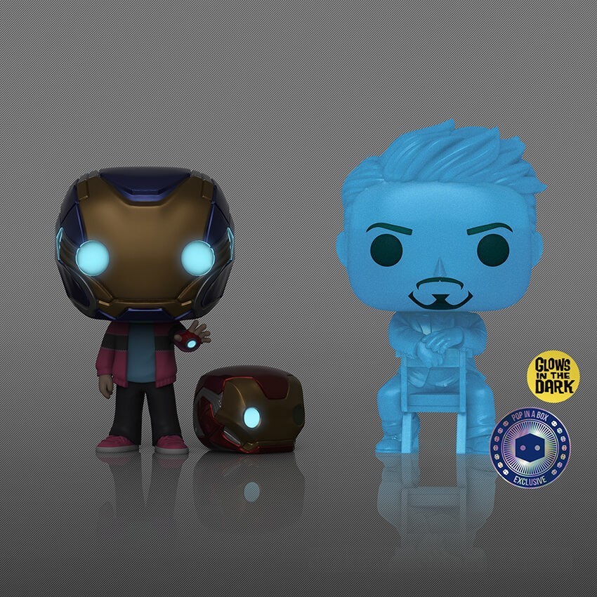 PIAB EXC Marvel Morgan & Hologram Tony Stark along with Helmet EXC Funko Stand Out! Plastic 2 Pack