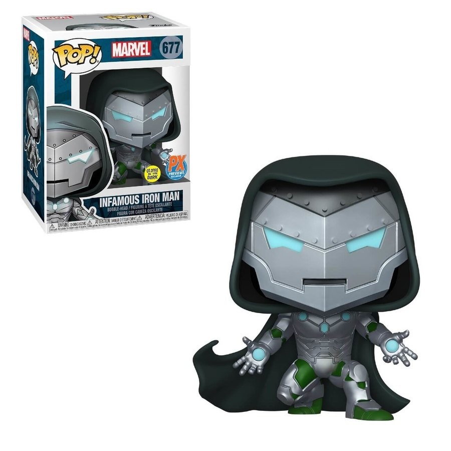 Warehouse Sale - PX Previews Marvel GITD Infamous Iron Male EXC Funko Stand Out! Vinyl - Savings Spree-Tacular:£10