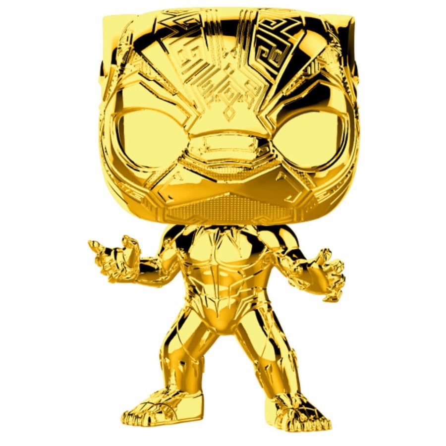 Wonder MS 10 Black Panther Gold Chrome Funko Stand Out! Vinyl fabric