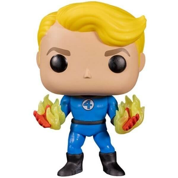Marvel Fantastic 4 Human Torch Suited GITD EXC Funko Stand Out! Plastic
