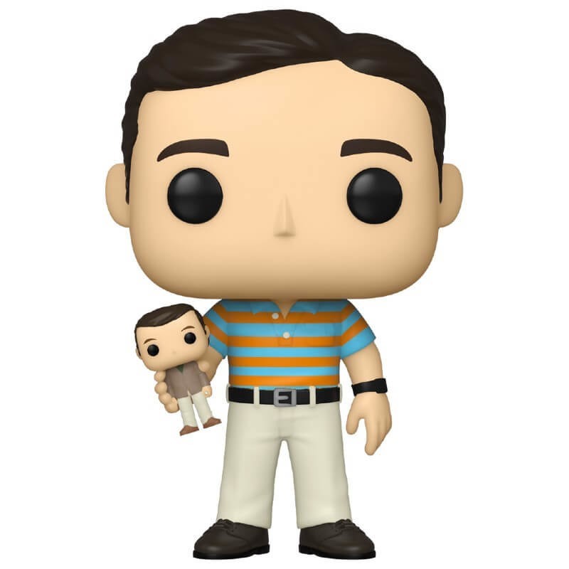 40 Year Old Virgin Andy holding Oscar with Pursuit Funko Stand Out! Vinyl