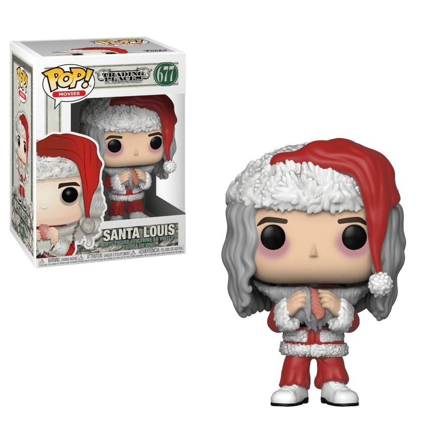 Exchanging Places Santa Louis with Salmon Funko Stand Out! Plastic