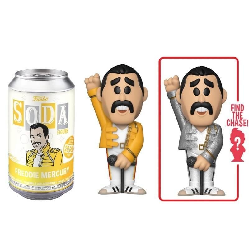 Queen Freddie Mercury Vinyl Fabric Soda Figure in Enthusiast Can