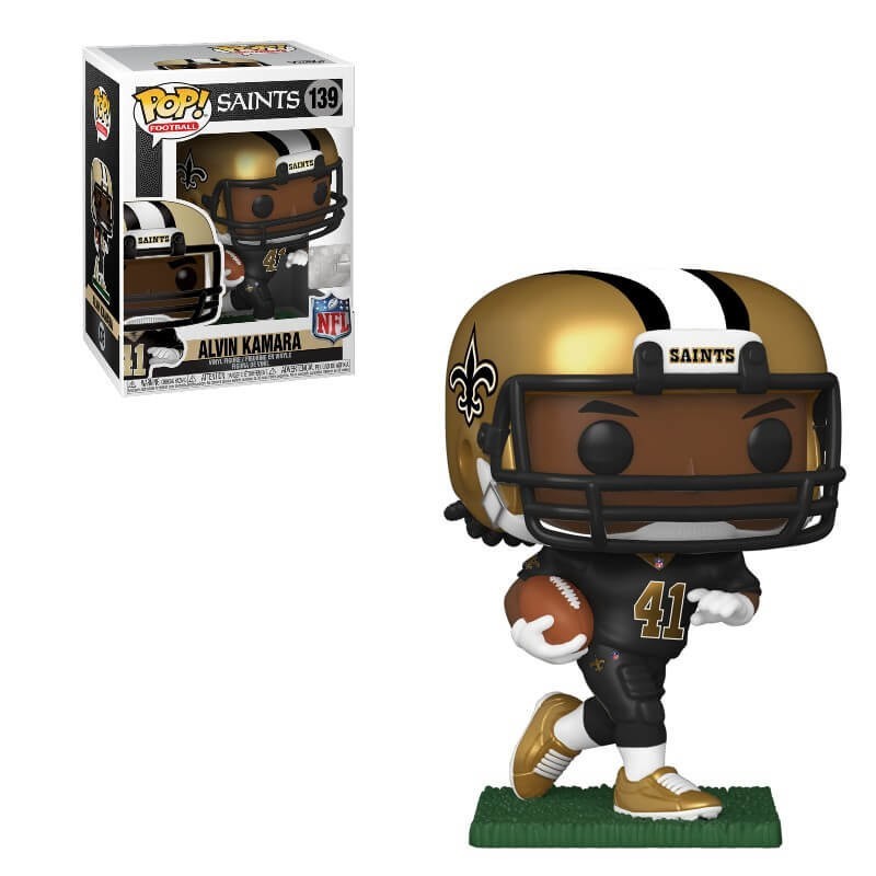 Holiday Shopping Event - NFL Saints Alvin Kamara Funko Stand Out! Plastic - Hot Buy:£9