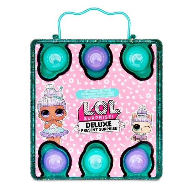 L.O.L. Surprise Deluxe Present Unpleasant Surprise Limited Edition Sprinkles Dolly as well as Household Pet Teal