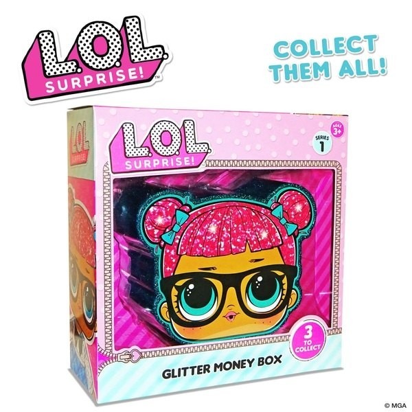 Christmas Sale - L.O.L Shock! Glitter Amount Of Money Box Assortment - Click and Collect Cash Cow:£5[lib9207nk]