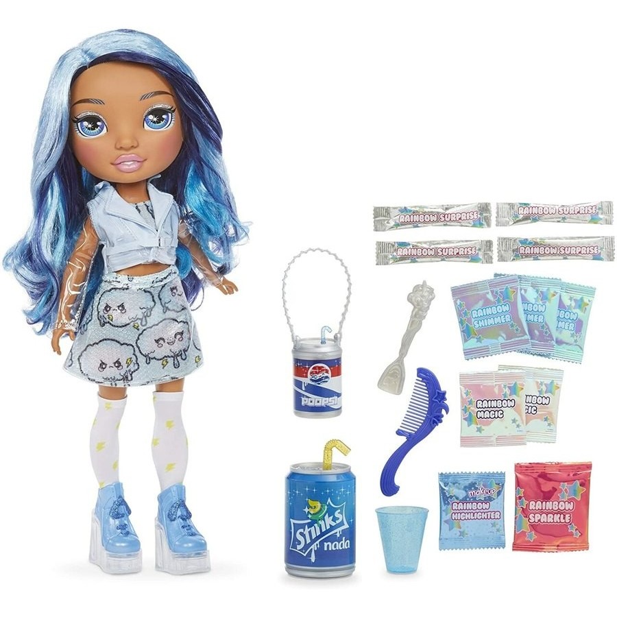 Rainbow High Rainbow Shock 14 In doll-- Blue Skye Dolly along with Do-it-yourself Ooze Manner
