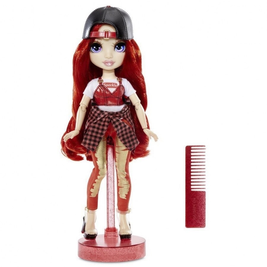 Rainbow High Ruby Anderson-- Red Fashion Figurine with 2 Attires