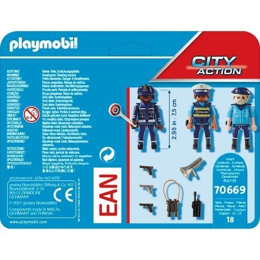 Playmobil 70669 Area Activity Police 3 Physique Set