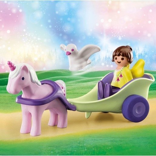 Playmobil 70401 1.2.3 Unicorn Carriage with Fairy Figures