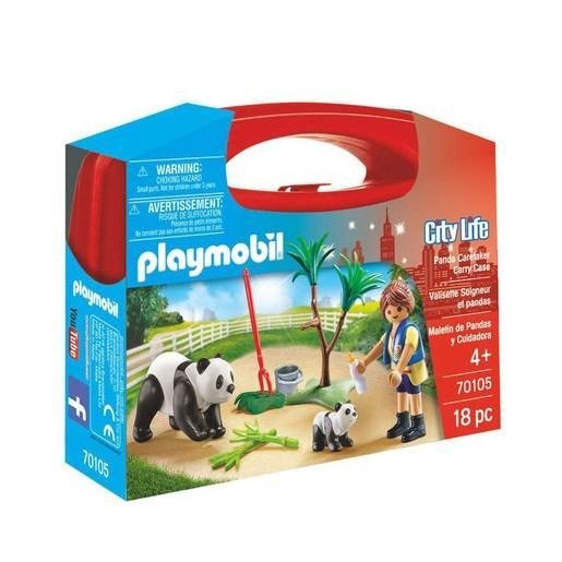 Playmobil 70105 Area Lifestyle Panda Sitter Sizable Carry Case Prepare