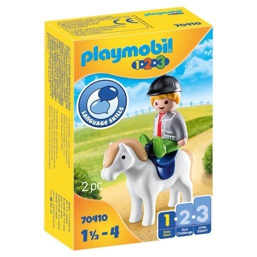 Playmobil 70410 1.2.3 Young Boy along with Pony Numbers