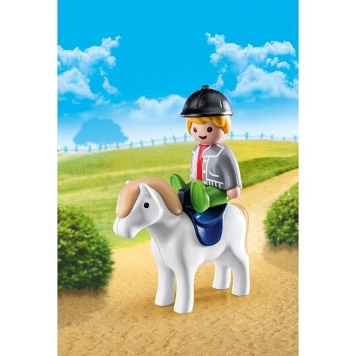 Playmobil 70410 1.2.3 Young Boy along with Horse Amounts