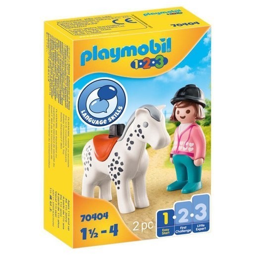 Playmobil 70404 1.2.3 Biker along with Horse Numbers
