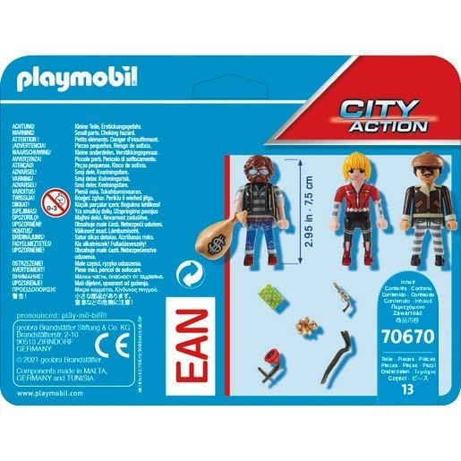 Playmobil 70670 Urban Area Activity Cops Burglar 3 Body Set