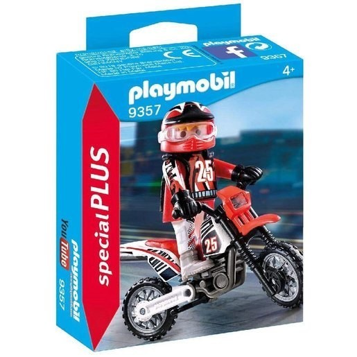 Clearance Sale - Playmobil 9357 Special Plus Motorcross Rider Design - Thrifty Thursday:£5