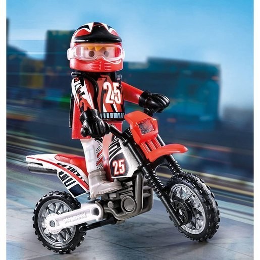 Bankruptcy Sale - Playmobil 9357 Exclusive Additionally Motorcross Motorcyclist Design - Valentine's Day Value-Packed Variety Show:£5