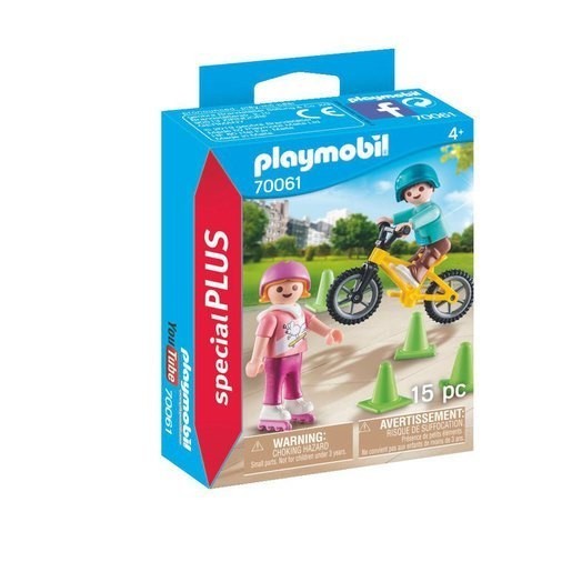 Playmobil 70061 Exclusive Additionally Children along with Bike & Skates