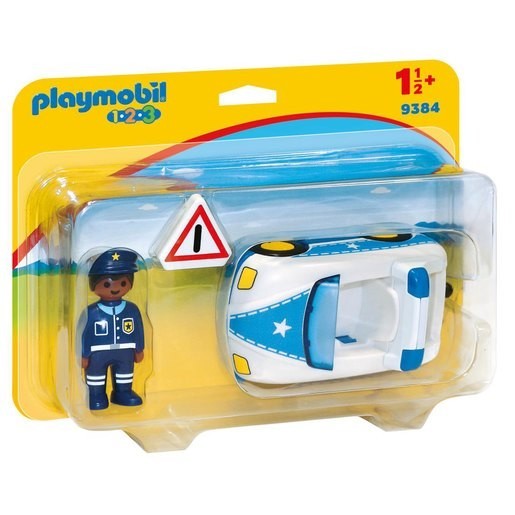 Playmobil 9384 1.2.3 Police Vehicles with Trailer Hitch