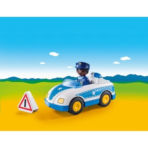 Halloween Sale - Playmobil 9384 1.2.3 Authorities Car along with Trailer Hitch - Boxing Day Blowout:£10[lab9296ma]