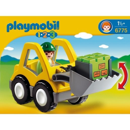 Fall Sale - Playmobil 6775 1.2.3 Backhoe - Spree-Tastic Savings:£10[cob9297li]