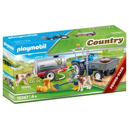 Playmobil 70367 Country Loading Tractor along with Water Storage Tank