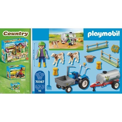 Curbside Pickup Sale - Playmobil 70367 Country Packing Tractor along with Water Tank - Labor Day Liquidation Luau:£19