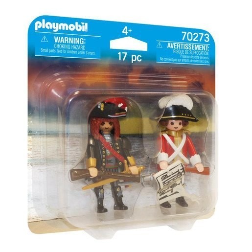 Playmobil 70273 Pirate and also Redcoat Duo Load