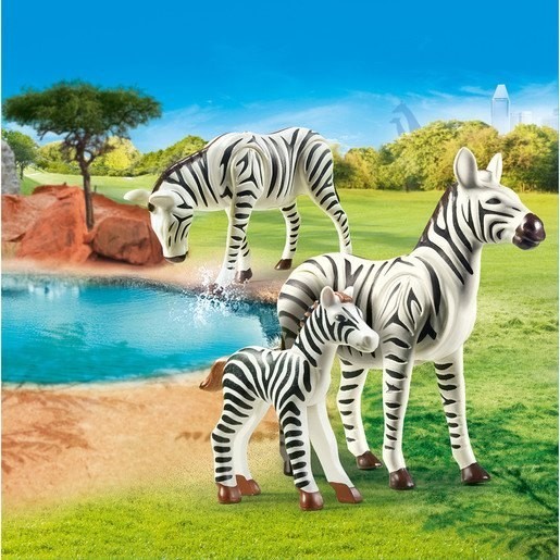 Playmobil 70356 Family Members Fun Zebras along with Foal