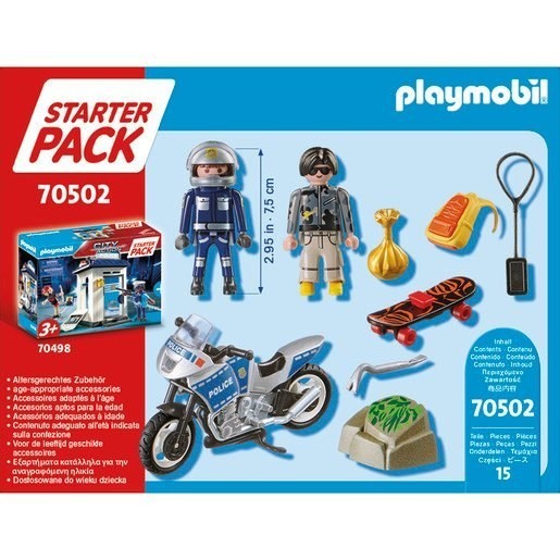 Discount Bonanza - Playmobil 70502 Area Activity Authorities Pursuit Small Starter Stuff Playset - Two-for-One Tuesday:£9[cob9327li]