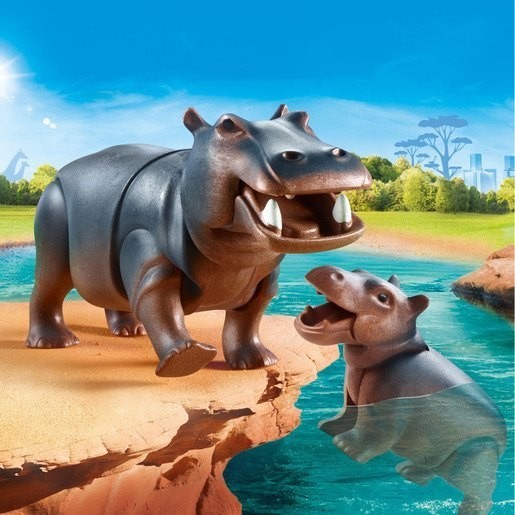 Playmobil 70354 Family Exciting Hippo with Calf Amounts