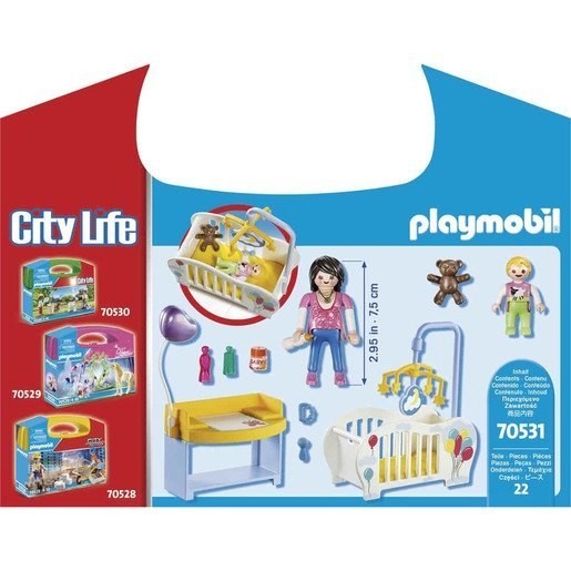 Playmobil 70531 Metropolitan Area Lifestyle Baby Room Small Carry Instance Playset