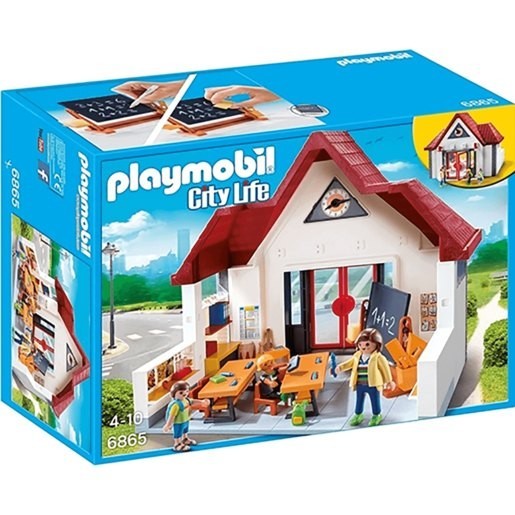 Playmobil 6865 City Life School Residence along with Moveable Time Clock Palms