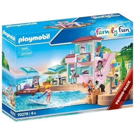 Playmobil 70279 Family Fun Beachfront Ice Cream Shop Playset