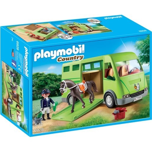 Playmobil 6928 Country Equine Box along with Opening Back Door