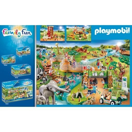 Holiday Sale - Playmobil 70342 Family Members Exciting Stroking Zoo - Markdown Mardi Gras:£34