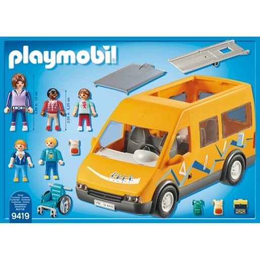 Winter Sale - Playmobil 9419 Urban Area Lifestyle School Truck along with Folding Ramp - Labor Day Liquidation Luau:£20[chb9355ar]