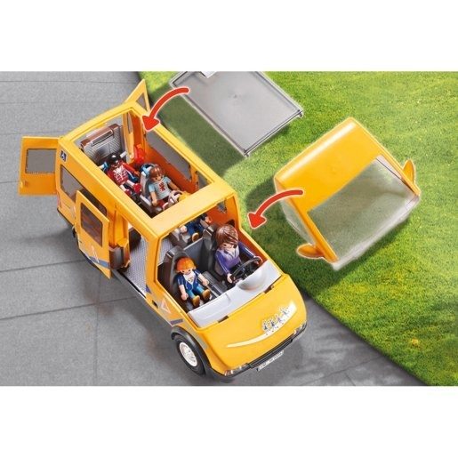 Winter Sale - Playmobil 9419 Urban Area Lifestyle School Truck along with Folding Ramp - Labor Day Liquidation Luau:£20[chb9355ar]